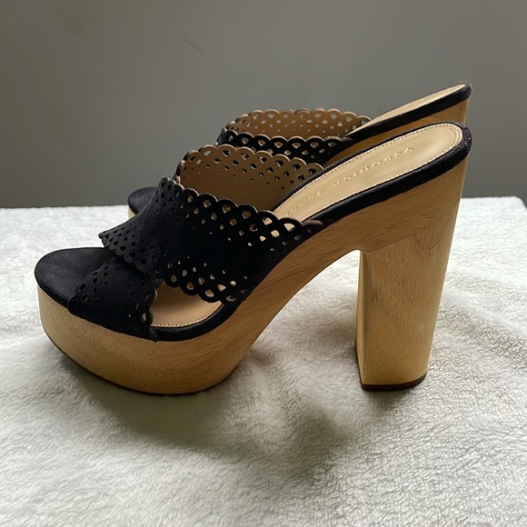 Veronica Beard Gaynor Navy blue platform clog sandals size 9 - Picture 6 of 8